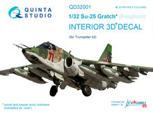 Quinta Studio QD32001 - Su-25 3D-Printed & coloured Interior on decal paper (for Trumpeter kit) - 1:32