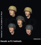 RDM35H02 - Heads w/FJ helmets (5.pcs) (Heads) - 1:35 - [RADO Miniatures]