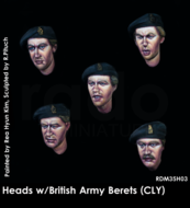 RDM35H03 - Heads w/British Army Berets (CLY) (5.pcs) (Heads) - 1:35 - [RADO Miniatures]