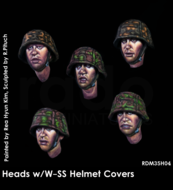 RDM35H04 - Heads w/helmet covers (W-SS) (5.pcs) (Heads) - 1:35 - [RADO Miniatures]
