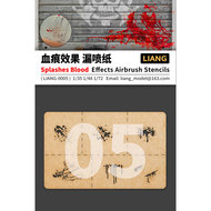LIANG-0005 - Splashes Blood Effects Airbrush Stencils - 1:35, 1:48, 1:72