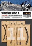 LIANG-0011 - Tire Traks Effects Airbrush Stencils B - 1:32, 1:35, 1:48