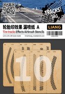 LIANG-0010 - Tire Traks Effects Airbrush Stencils A - 1:32, 1:35, 1:48