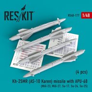 RS48-0177 - Kh-25MR (AS-10 Karen) missile  with APU-68  (4 pcs)  (MiG-23, MiG-27, Su-17, Su-24, Su-25) - 1:48 - [Res/Kit]