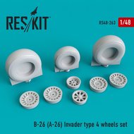RS48-0263 - B-26 (A-26) Invader  type 4 wheels set - 1:48 - [Res/Kit]