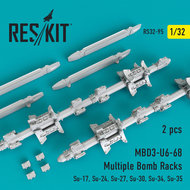 RS32-0095 - MBD3-U6-68 Multiple Bomb Racks (2 pcs)  (Su-17, Su-24, Su-27, Su-30, Su-34, Su-35)  - 1:32 - [Res/Kit]