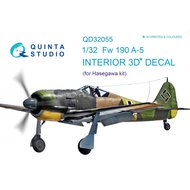 Quinta Studio QD32055 - FW 190A-5  3D-Printed & coloured Interior on decal paper (for Hasegawa kit) - 1:32