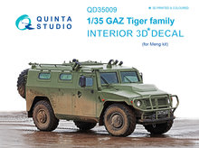 Quinta Studio QD35009 - GAZ Tiger family 3D-Printed & coloured Interior on decal paper (for Meng kit) - 1:35