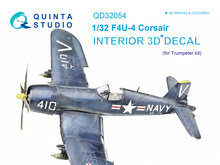 Quinta Studio QD32054 - F4U-4 3D-Printed & coloured Interior on decal paper (for Trumpeter kit) - 1:32