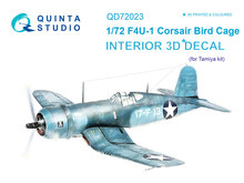Quinta Studio QD72023 - F4U-1 Corsair (Bird cage) 3D-Printed & coloured Interior on decal paper (for Tamiya  kit) - 1:72