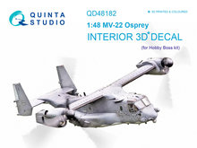 Quinta Studio QD48182 - MV-22 Osprey 3D-Printed & coloured Interior on decal paper (for HobbyBoss kit) - 1:48