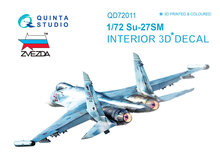 Quinta Studio QD72011 - Su-27SM  3D-Printed & coloured Interior on decal paper  (for Zvezda kit) - 1:72