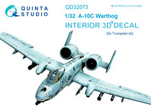 Quinta Studio QD32073 - A-10C 3D-Printed & coloured Interior on decal paper (for Trumpeter kit) - 1:32