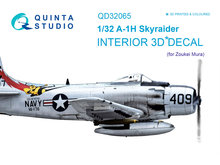 Quinta Studio QD32065 - A-1H Skyraider 3D-Printed & coloured Interior on decal paper (for ZM SWS kit) - 1:32