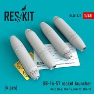 RS48-0227 - UB-16-57 rocket launcher (4 pcs) Mi-2, Mi-4, MiG-15, MiG-17, MiG-19 - 1:48 - [Res/Kit]