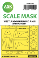 ASK 200-M32001 - Westland Whirlwind Mk.I double-sided painting mask for Special Hobby - 1:32