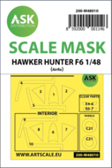 ASK 200-M48010 - Hawker Hunter F.6 double-sided painting mask for Airfix - 1:48