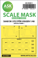 ASK 200-M48011 - SAAB SK-37E Stör-Viggen double-sided painting mask for Special Hobby - 1:48