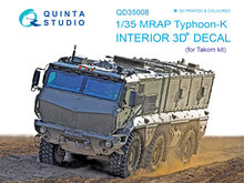 Quinta Studio QD35008 - MRAP Typhoon-K 3D-Printed & coloured Interior on decal paper (for Takom kit) - 1:35