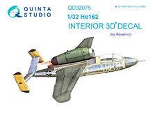 Quinta Studio QD32075 - He 162 3D-Printed & coloured Interior on decal paper (for Revell kit) -1:32