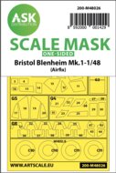 ASK 200-M48026 - Bristol Blenheim Mk.I one-sided painting mask for Airfix - 1:48