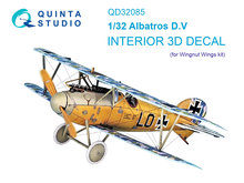Quinta Studio QD32085 - Albatros D.V 3D-Printed & coloured Interior on decal paper (for Wingnut Wings kit) - 1:32