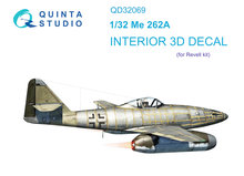 Quinta Studio QD32069 - Me 262A 3D-Printed & coloured Interior on decal paper (for Revell kit) - 1:32