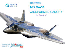 Quinta Studio QC72003 - SU-57 vacuformed clear canopy, 2 pcs, (for  7319 Zvezda kits) - 1:72