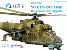 Quinta Studio QD72006 - Mi-24V  3D-Printed & coloured Interior on decal paper  (for Zvezda kit) - 1:72
