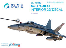 Quinta Studio QD48043 - F/A-18A++ 3D-Printed & coloured Interior on decal paper (for Kinetic kit) - 1:48