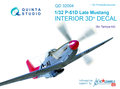 Quinta-Studio-QD32004-P-51D-Late-Mustang--3D-Printed-&amp;-coloured-Interior-on-decal-paper--(for-Tamiya-kit)-1:32