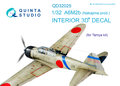 Quinta-Studio-QD32025-A6M2b-(Nakajima-prod.)-3D-Printed-&amp;-coloured-Interior-on-decal-paper-(for-Tamiya-kit)-1:32