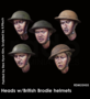 RDM35H05-Heads-w-British-Brodie-helmets-(5.pcs)-(Heads)-1:35-[RADO-Miniatures]