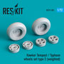 RS72-0351-Hawker-Tempest-Typhoon-wheels-set-type-2--(weighted)-1:72-[RES-KIT]