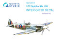 Quinta-Studio-QD72043-Spitfire-Mk.VIII-3D-Printed-&amp;-coloured-Interior-on-decal-paper-(for-Eduard)-1:72