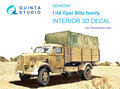 Quinta-Studio-QD48294-Opel-Blitz-family-3D-Printed-&amp;-coloured-Interior-on-decal-paper-(for-Tamiya-Italeri-kit)-1:48