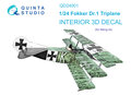 Quinta-Studio-QD24001-Fokker-Dr.1-3D-Printed-&amp;-coloured-Interior-on-decal-paper-(for-Meng-kit)-1:24