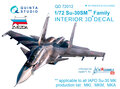 Quinta-Studio-QD72012-Su-30SM--3D-Printed-&amp;-coloured-Interior-on-decal-paper--(for-Zvezda-kit)-1:72