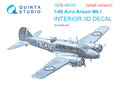 Quinta-Studio-QDS-48333-Avro-Anson-Mk.I-3D-Printed-&amp;-coloured-Interior-on-decal-paper-(for-Airfix-kit)-Small-Version-1:48