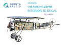 Quinta-Studio-QD48298-Fokker-EV-DVIII-3D-Printed-&amp;-coloured-Interior-on-decal-paper-(for-Eduard-kit)-1:48