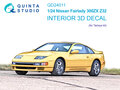 Quinta-Studio-QD24011-Nissan-Fairlady-300ZX-Z32-3D-Printed-&amp;-coloured-Interior-on-decal-paper-(for-Tamiya-kit)-1:24