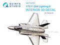 Quinta-Studio-QD72051-F-35A-Lighting-II-3D-Printed-&amp;-coloured-Interior-on-decal-paper-(for-Tamiya-kit)-1:72