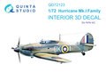 Quinta-Studio-QD72123-Hurricane-Mk.I-family-3D-Printed-&amp;-coloured-Interior-on-decal-paper-(for-Airfix-kit)-1:72