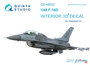 Quinta Studio QD48032 - F-16D 3D-Printed & coloured Interior on decal paper (for Hasegawa kit) - 1:48_