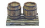 Matho Models 35014 - Set of 2 Wooden Barrels + Wooden Pallet - 1:35_