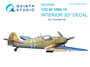 Quinta Studio QD32046 - Bf 109G-10 3D-Printed & coloured Interior on decal paper (for Trumpeter kit) - 1:32_