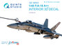 Quinta Studio QD48043 - F/A-18A++ 3D-Printed & coloured Interior on decal paper (for Kinetic kit) - 1:48_